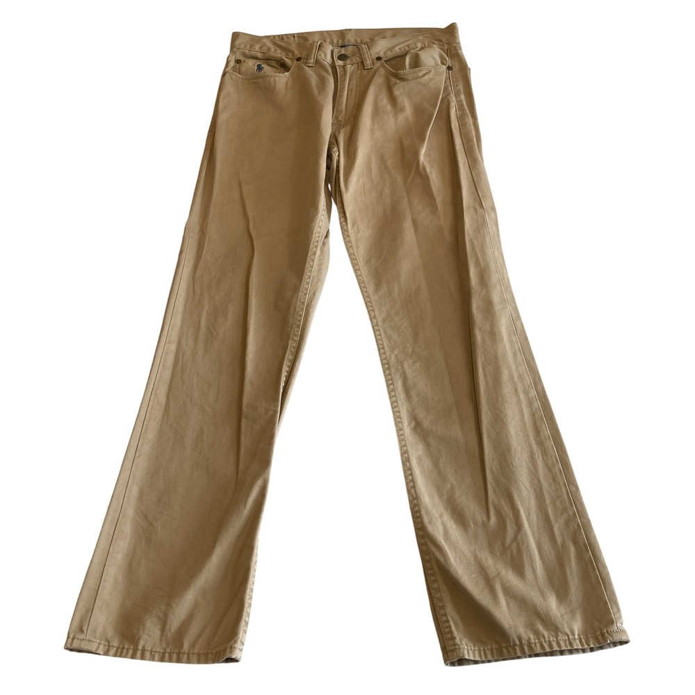Polo Ralph Lauren Pants Men 30x30 (Fit 29x30) Dungarees Tan Khaki Cotton Twill